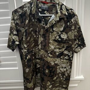 Simms Men's Multicolor Camouflage Button Down Shirt
